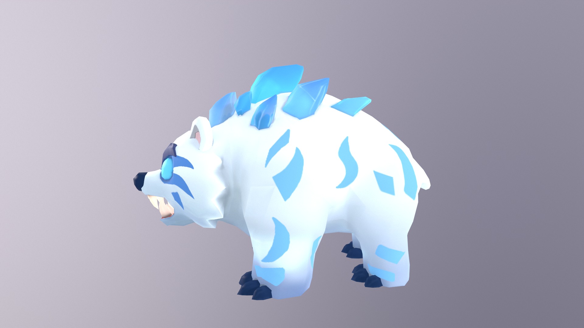 Lowpoly Stylized Ice Bear Rigged and Animated Low-poly 3D model_3