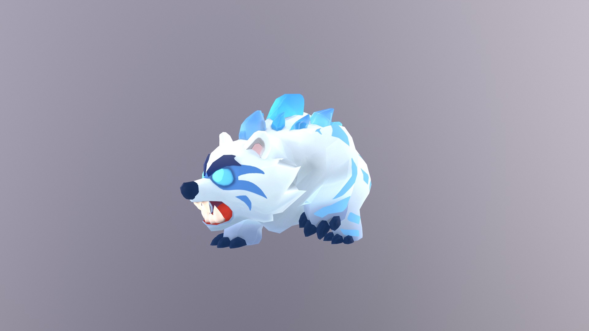 Lowpoly Stylized Ice Bear Rigged and Animated Low-poly 3D model_6