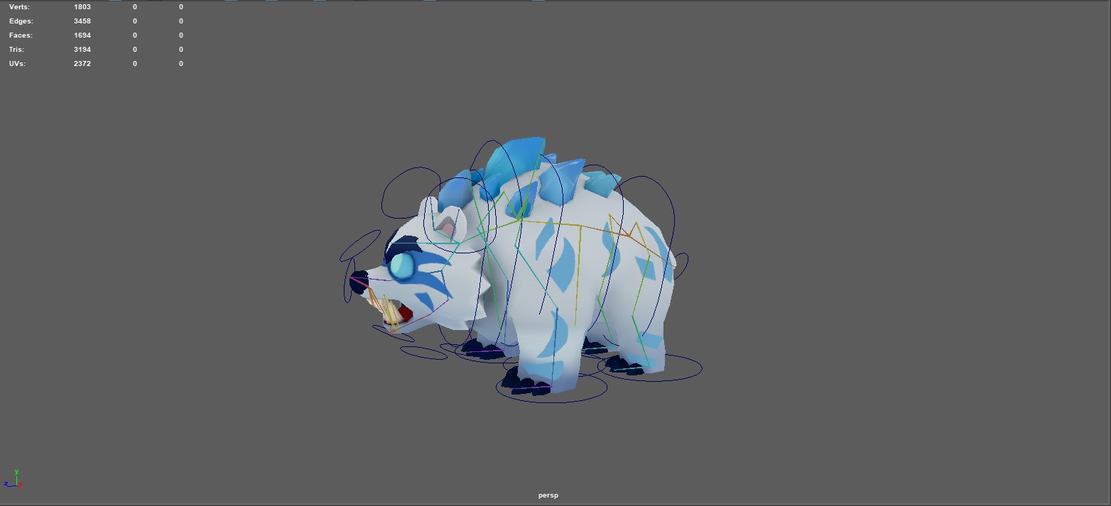 Lowpoly Stylized Ice Bear Rigged and Animated Low-poly 3D model_10