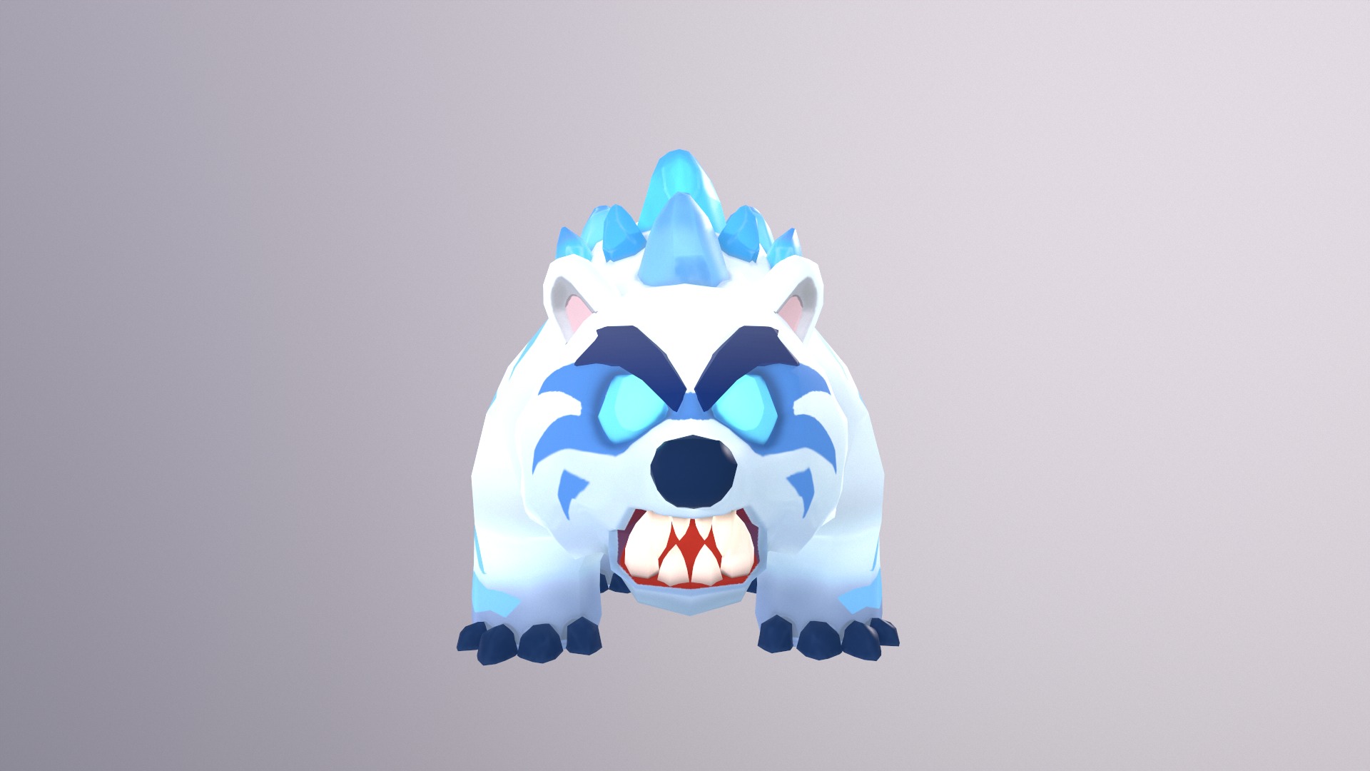 Lowpoly Stylized Ice Bear Rigged and Animated Low-poly 3D model_4