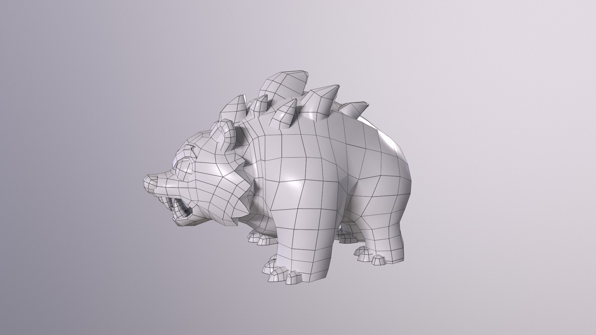 Lowpoly Stylized Ice Bear Rigged and Animated Low-poly 3D model_12