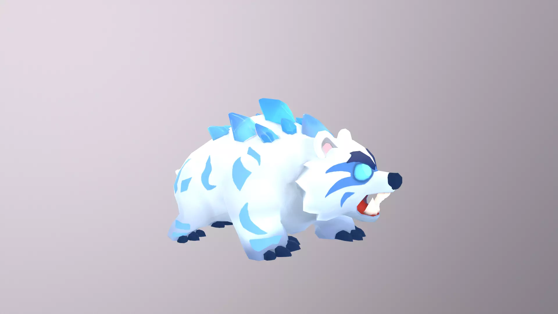 Lowpoly Stylized Ice Bear Rigged and Animated Low-poly 3D model_0