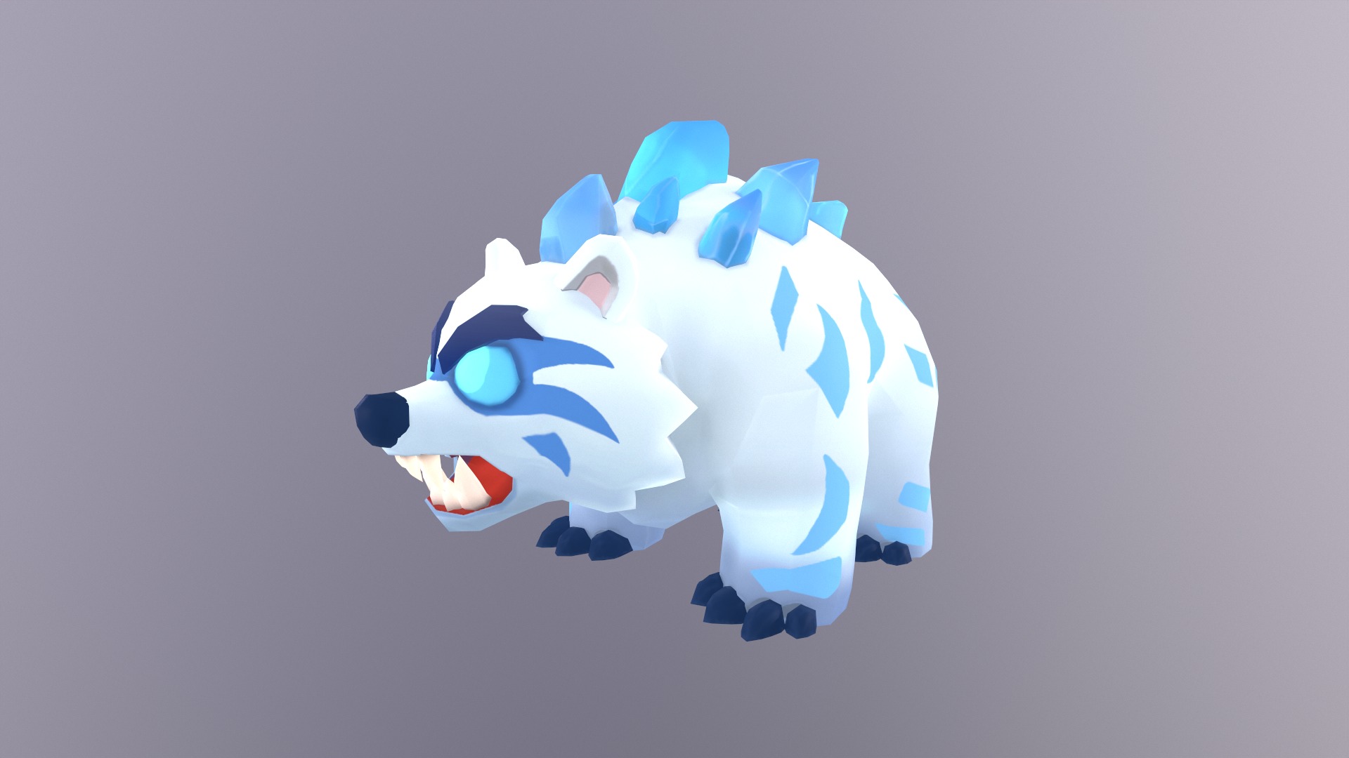 Lowpoly Stylized Ice Bear Rigged and Animated Low-poly 3D model_2