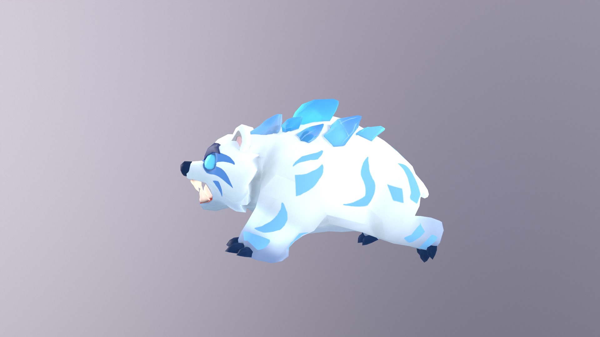 Lowpoly Stylized Ice Bear Rigged and Animated Low-poly 3D model_8
