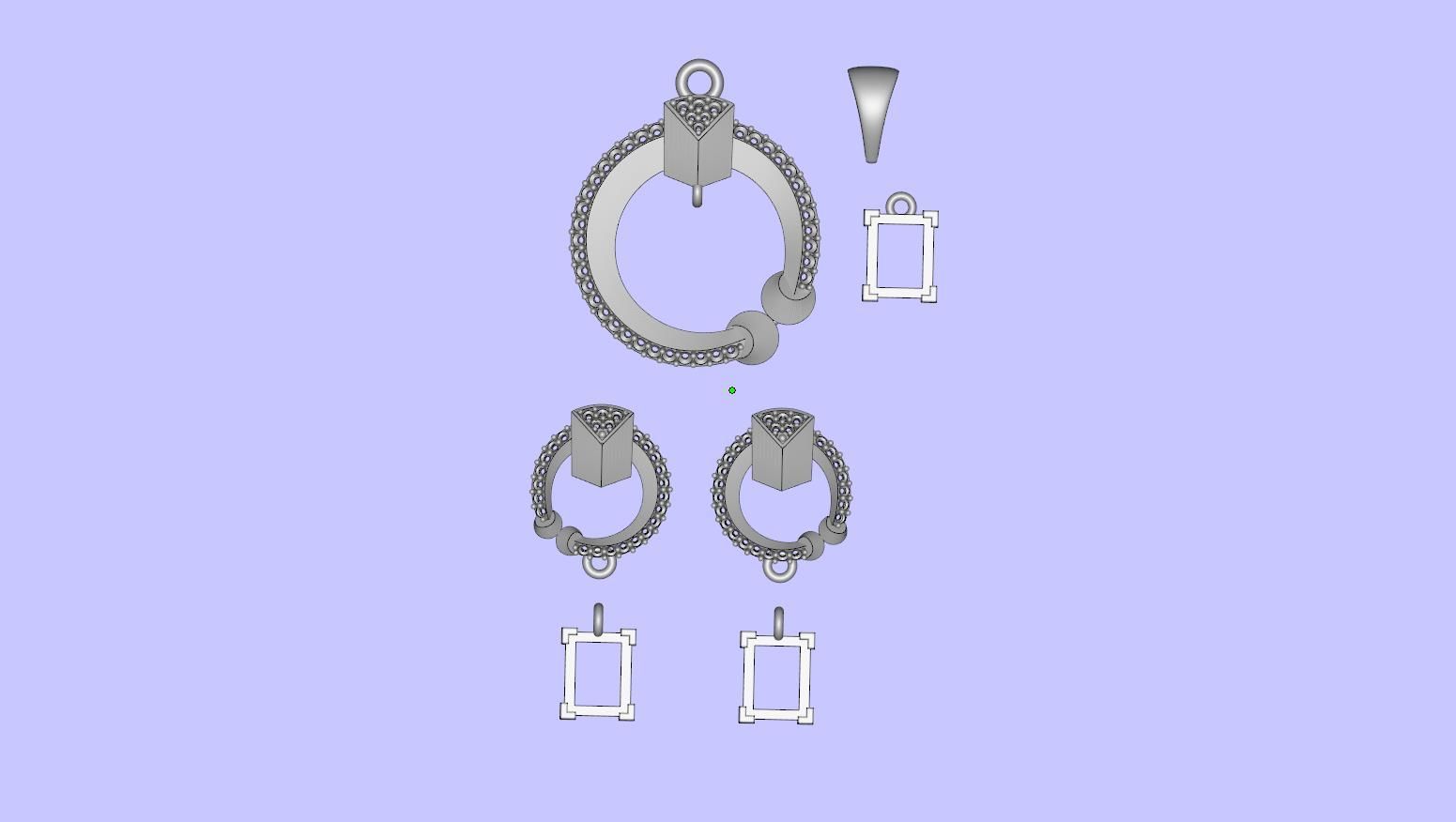Diamond Pendant Set 42 3D print model_22