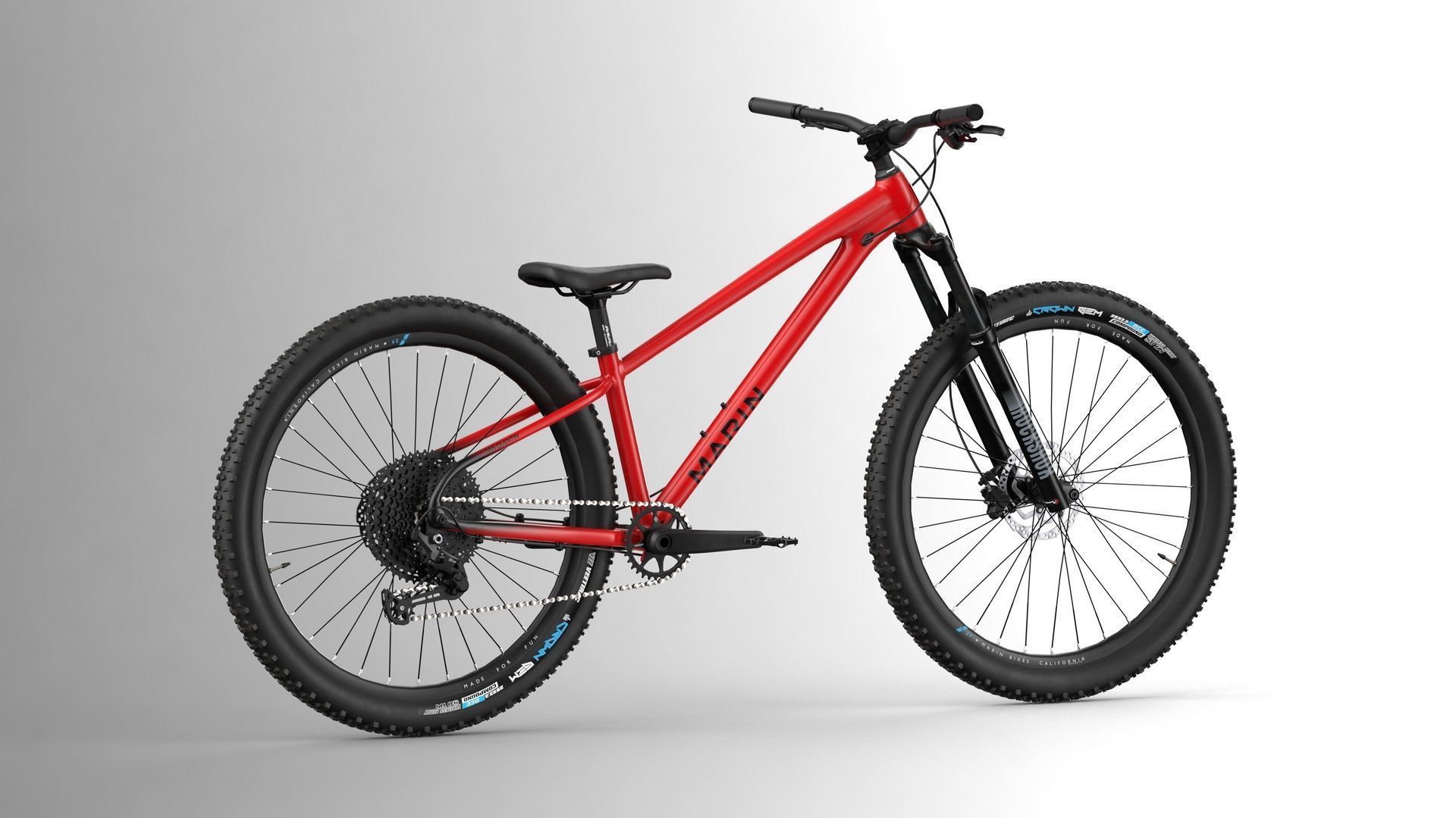 MTB hardtail red black Low-poly 3D model_7