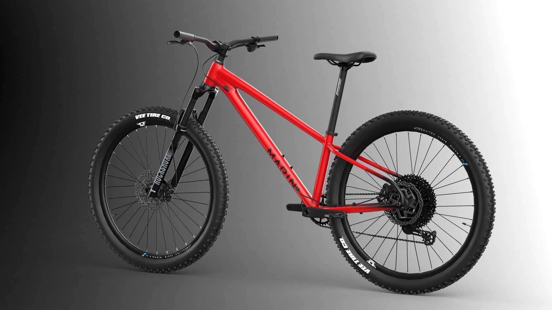 MTB hardtail red black Low-poly 3D model_5