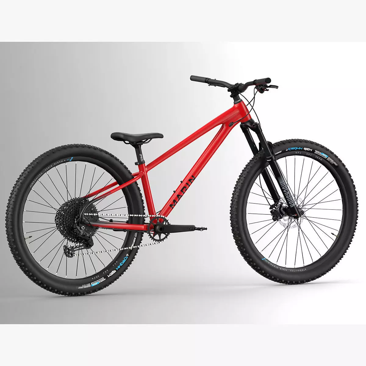 MTB hardtail red black Low-poly 3D model_0