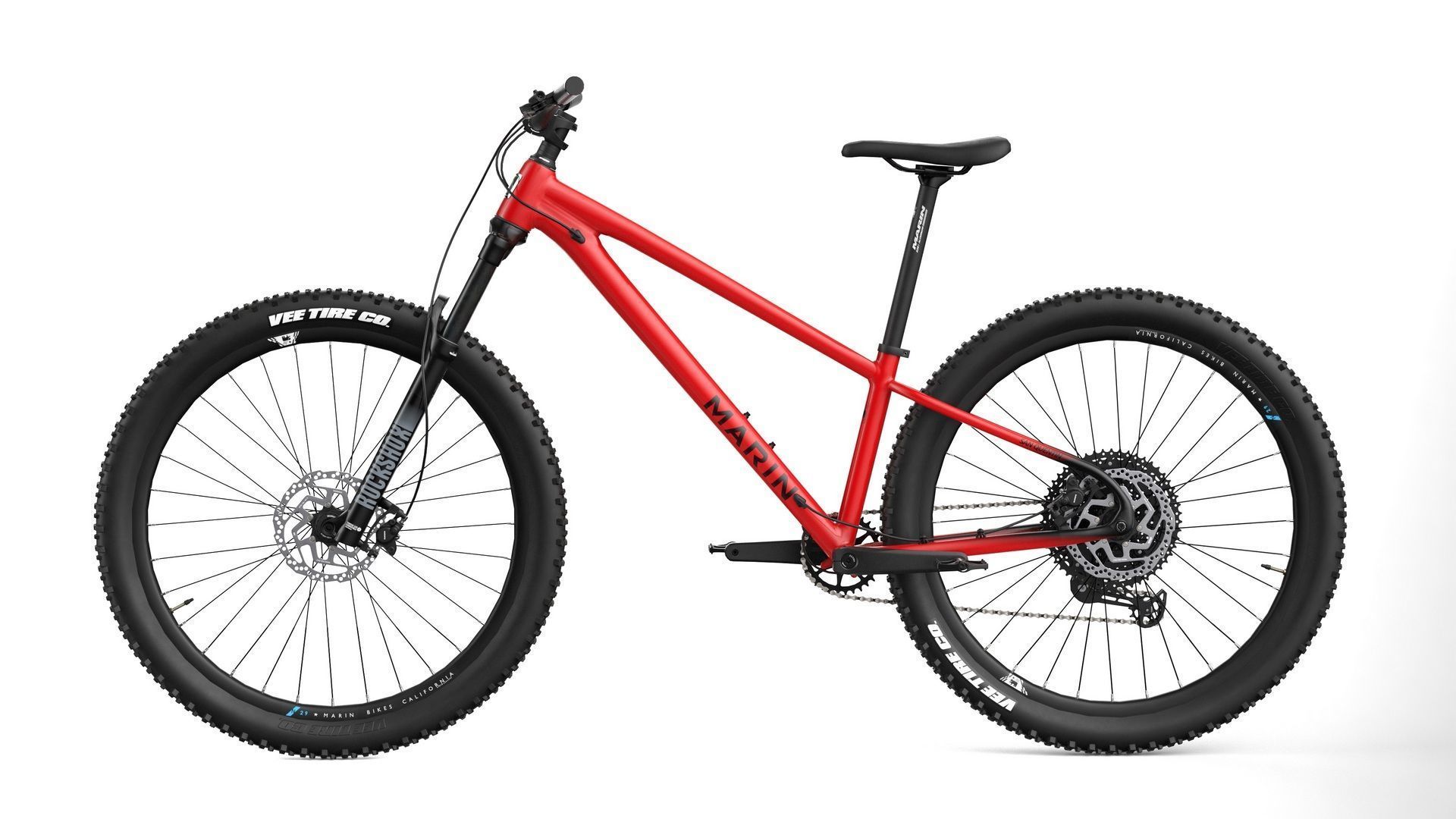 MTB hardtail red black Low-poly 3D model_2