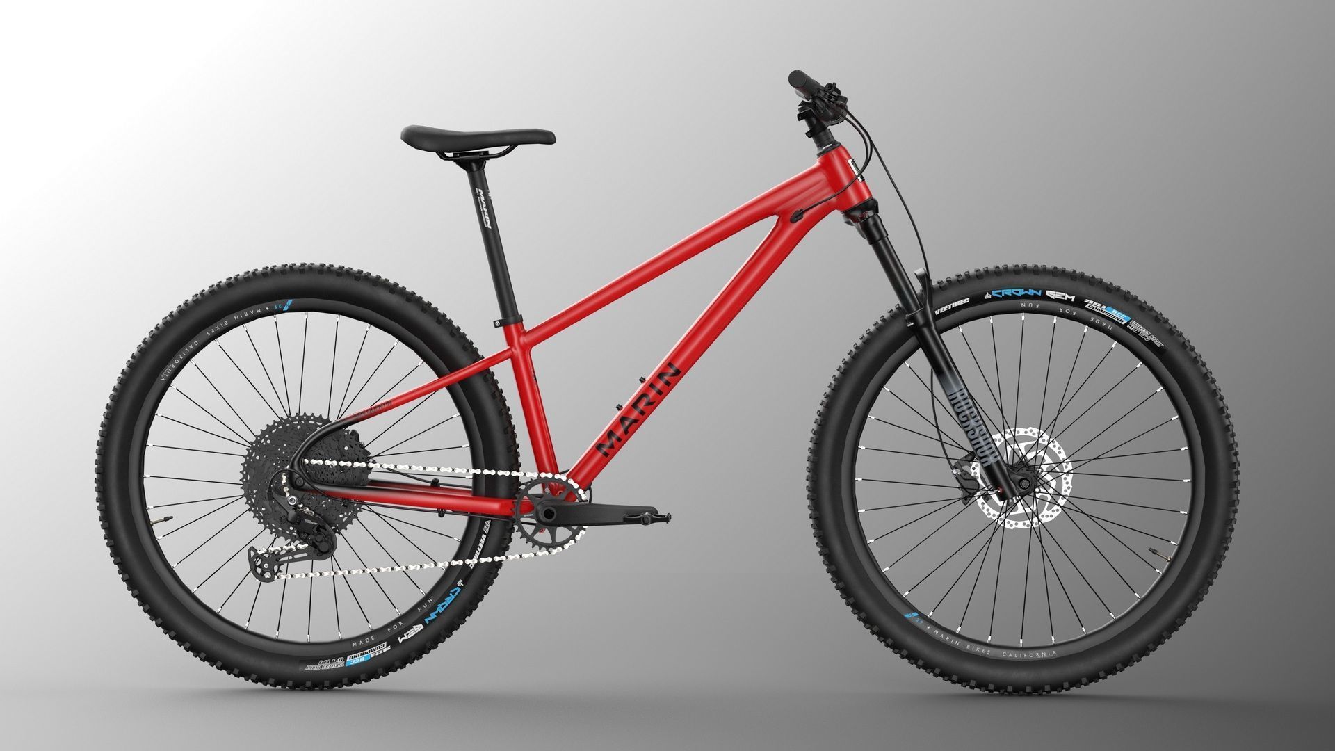 MTB hardtail red black Low-poly 3D model_4