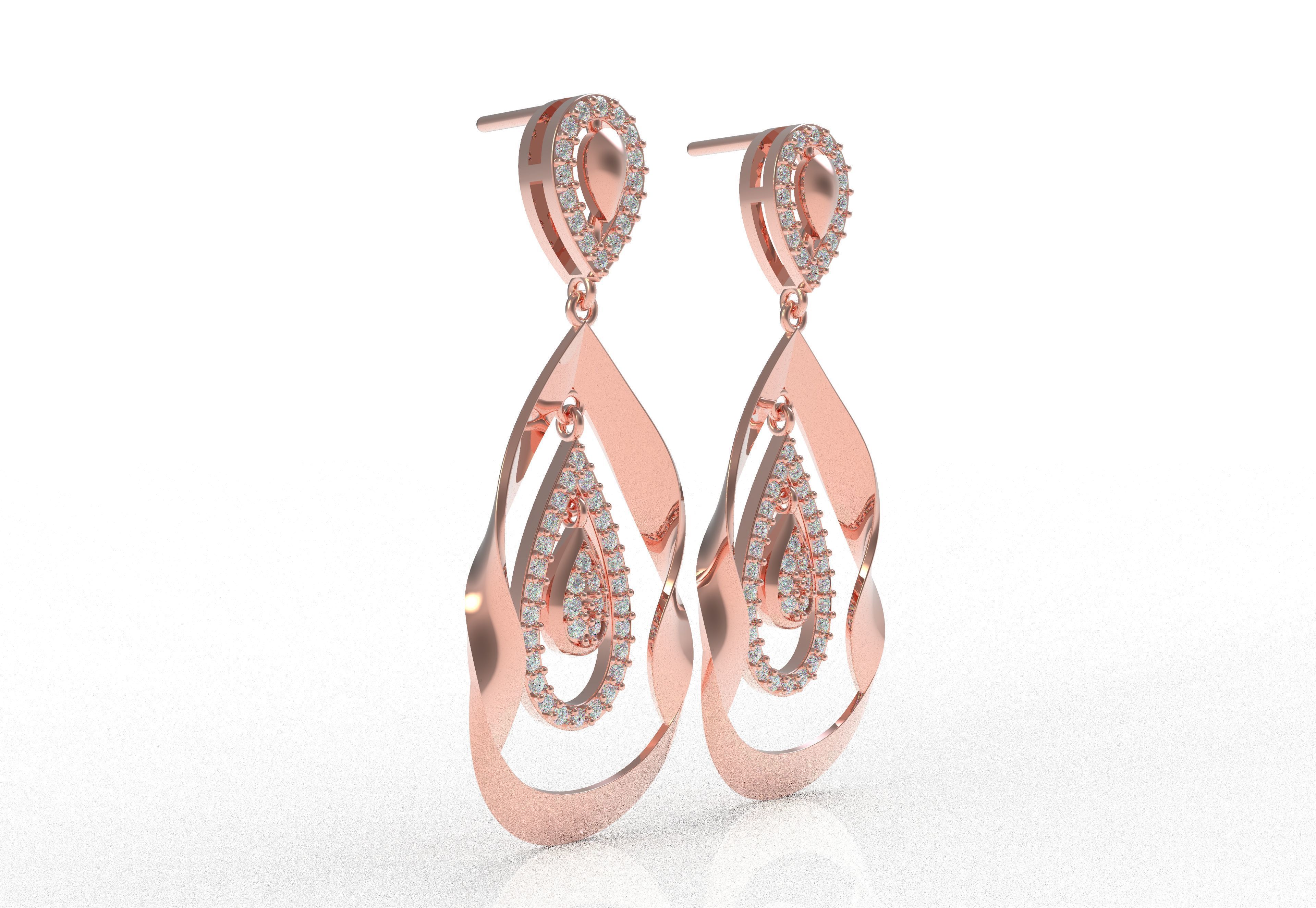 Diamond Pendant Set 48 3D print model_9