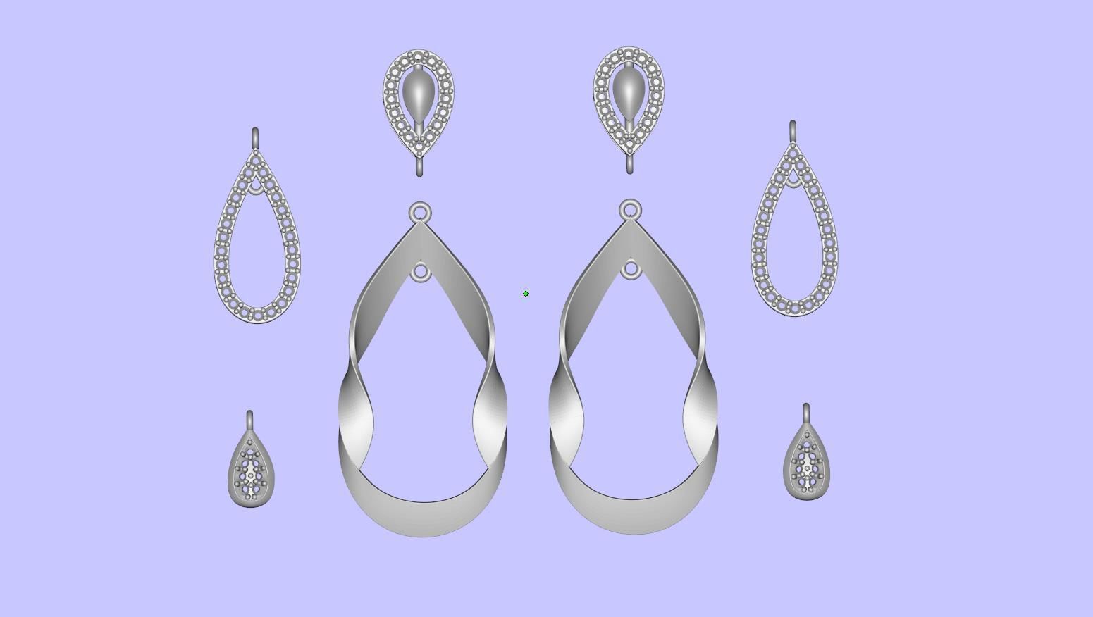 Diamond Pendant Set 48 3D print model_27