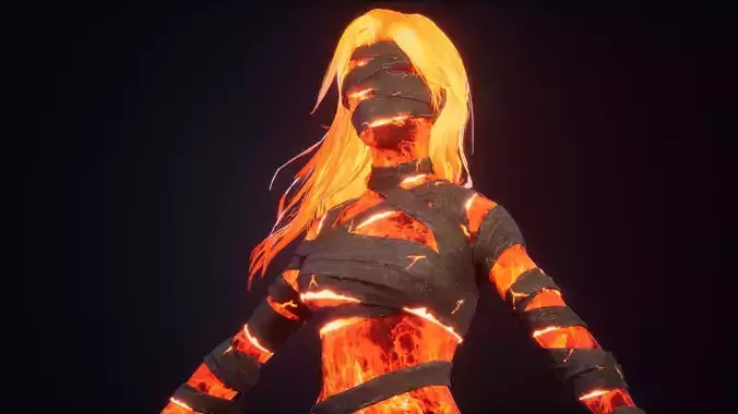 BLAZING MUMMY 3D MODEL Low-poly 3D model