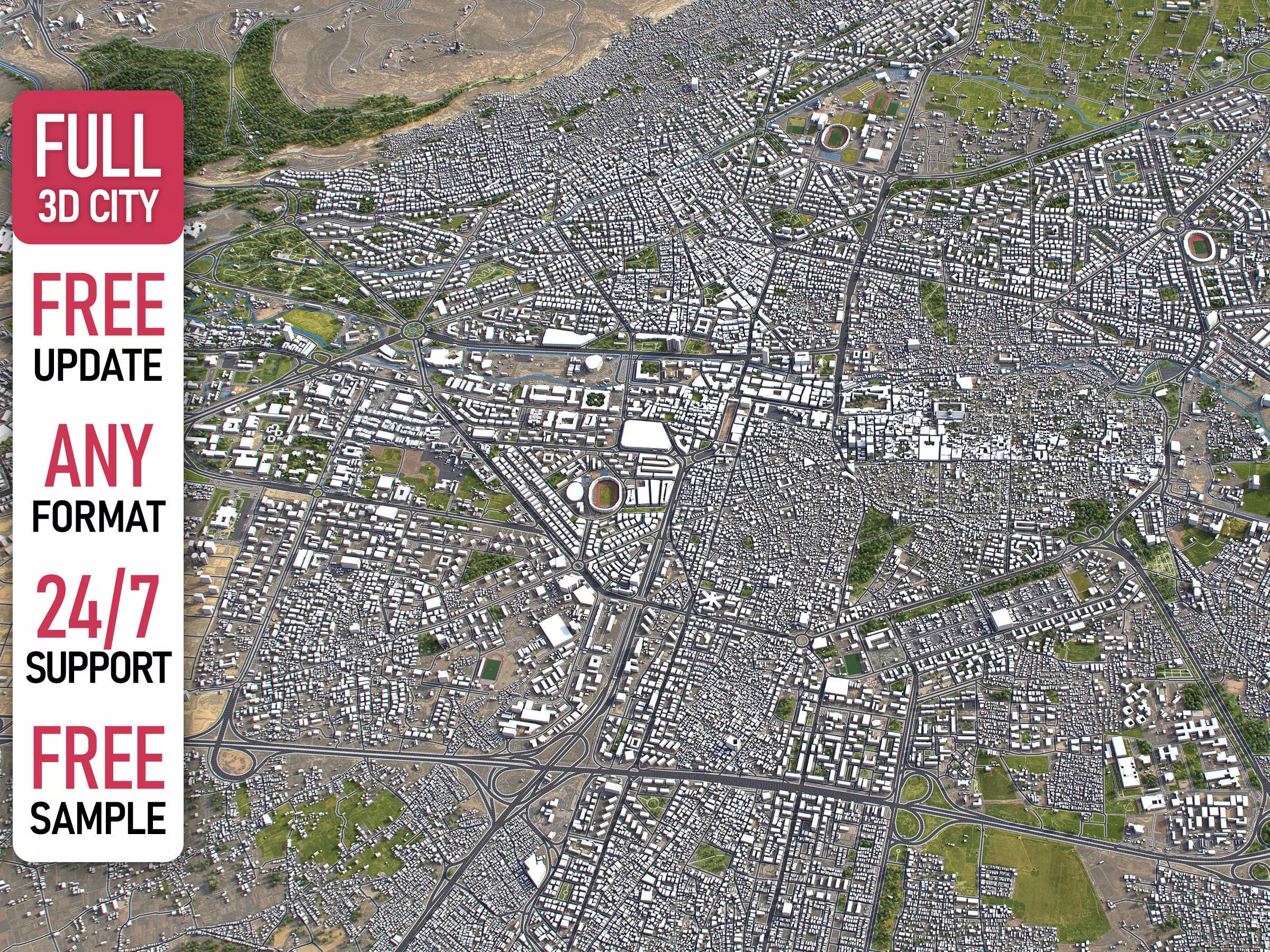 Damascus - 3D City Model Low-poly 3D model_0