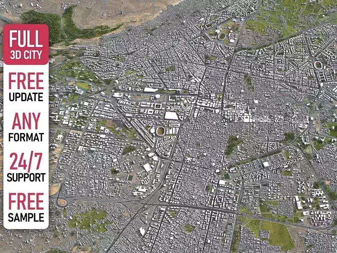 Damascus - 3D City Model Low-poly 3D model