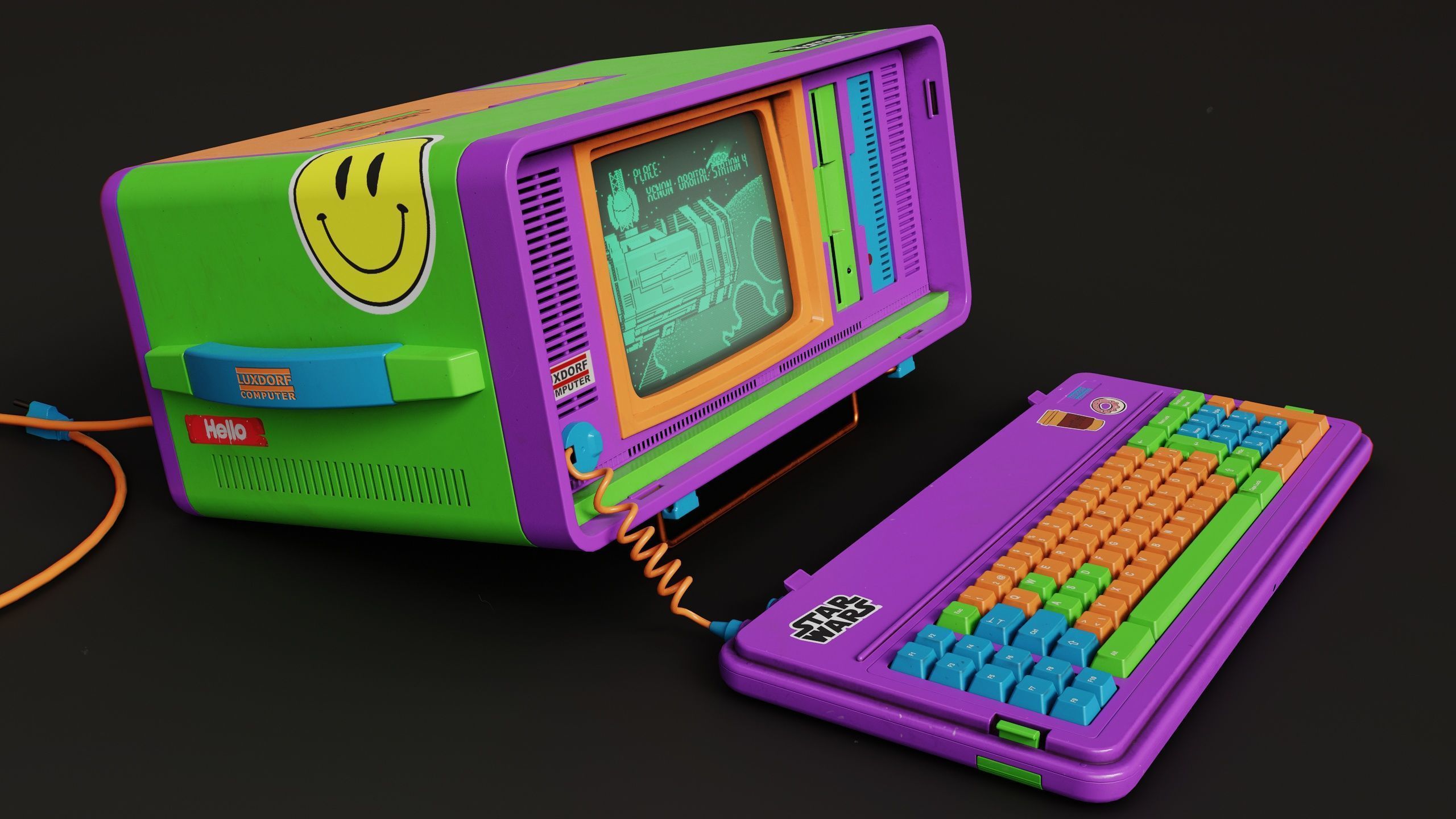 LUXDORF Retro Computer - Haribo Low-poly 3D model_1