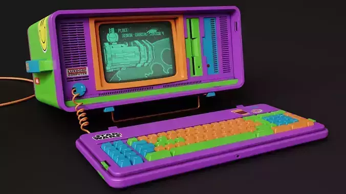 LUXDORF Retro Computer - Haribo Low-poly 3D model