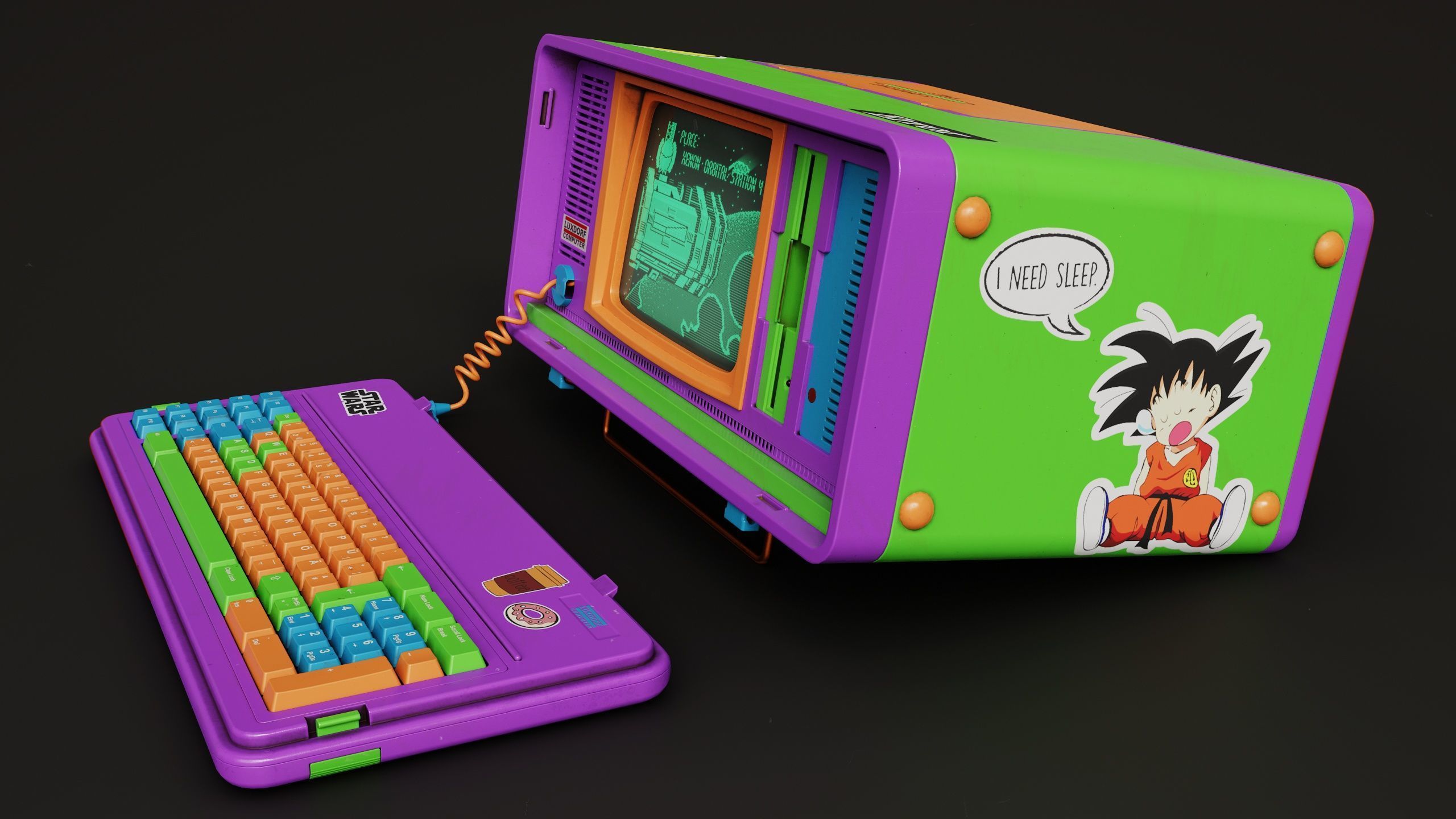 LUXDORF Retro Computer - Haribo Low-poly 3D model_6