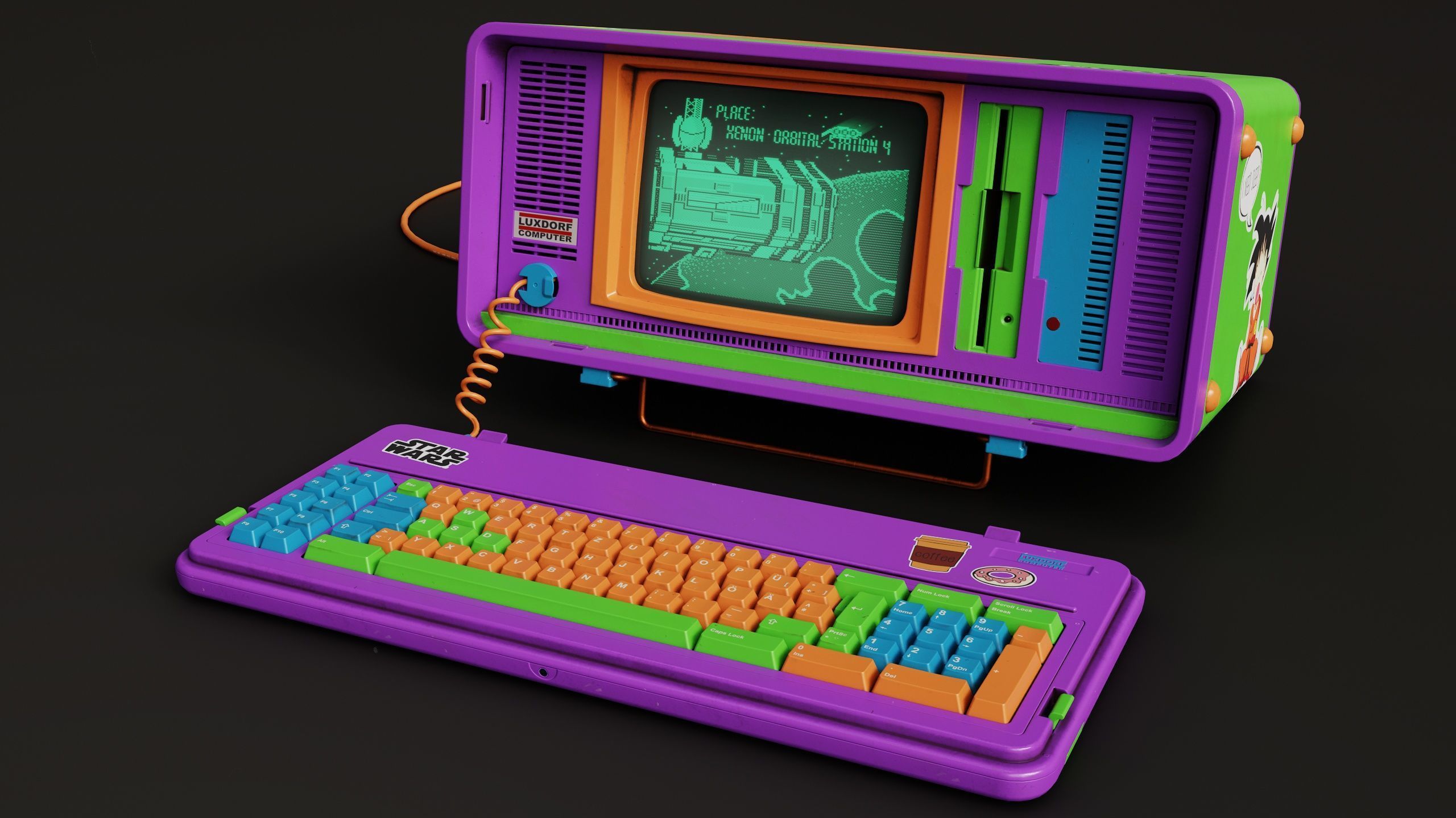 LUXDORF Retro Computer - Haribo Low-poly 3D model_7