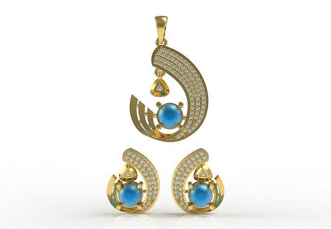 Diamond Pendant Set 52 3D print model