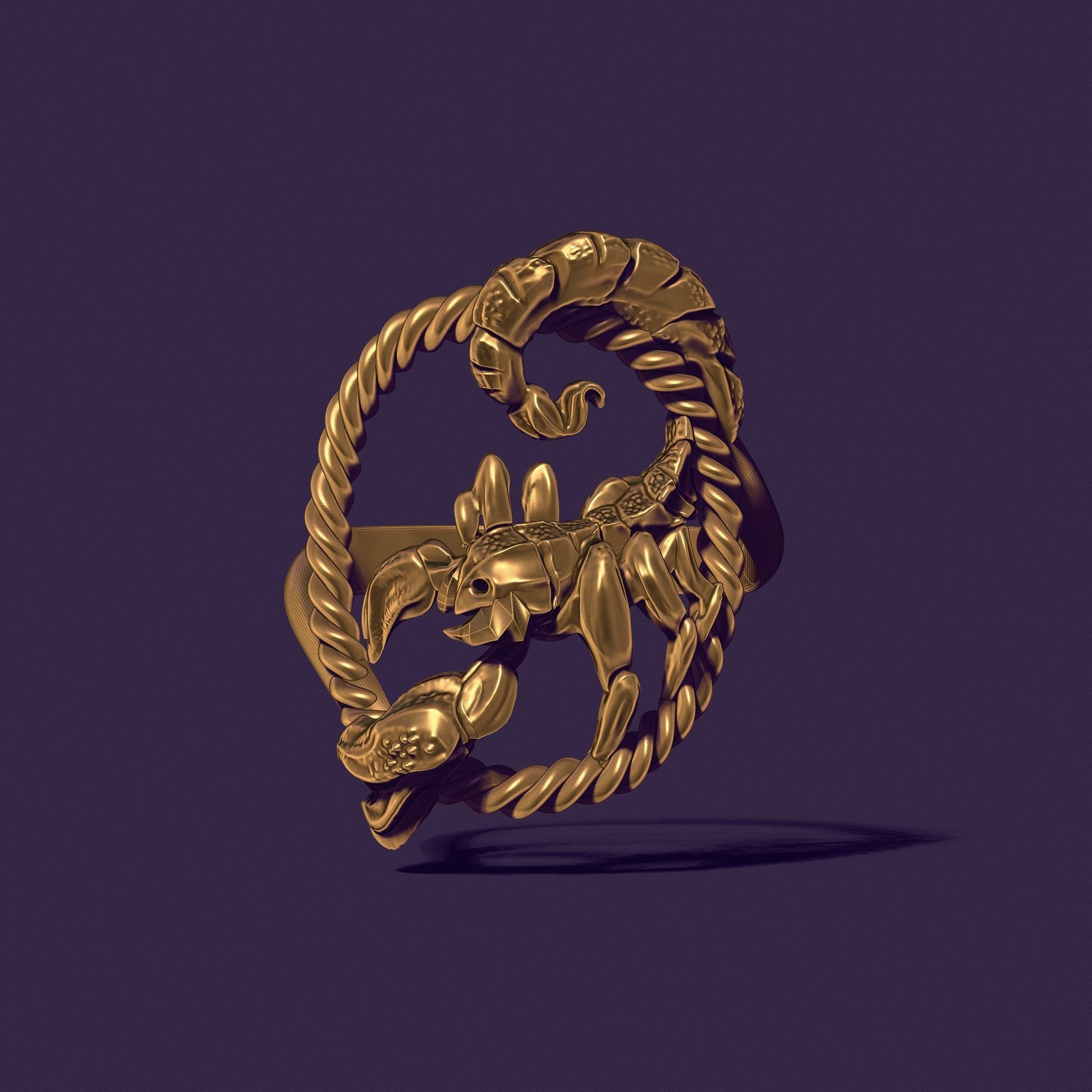 Scorpio ring 3D print model_2