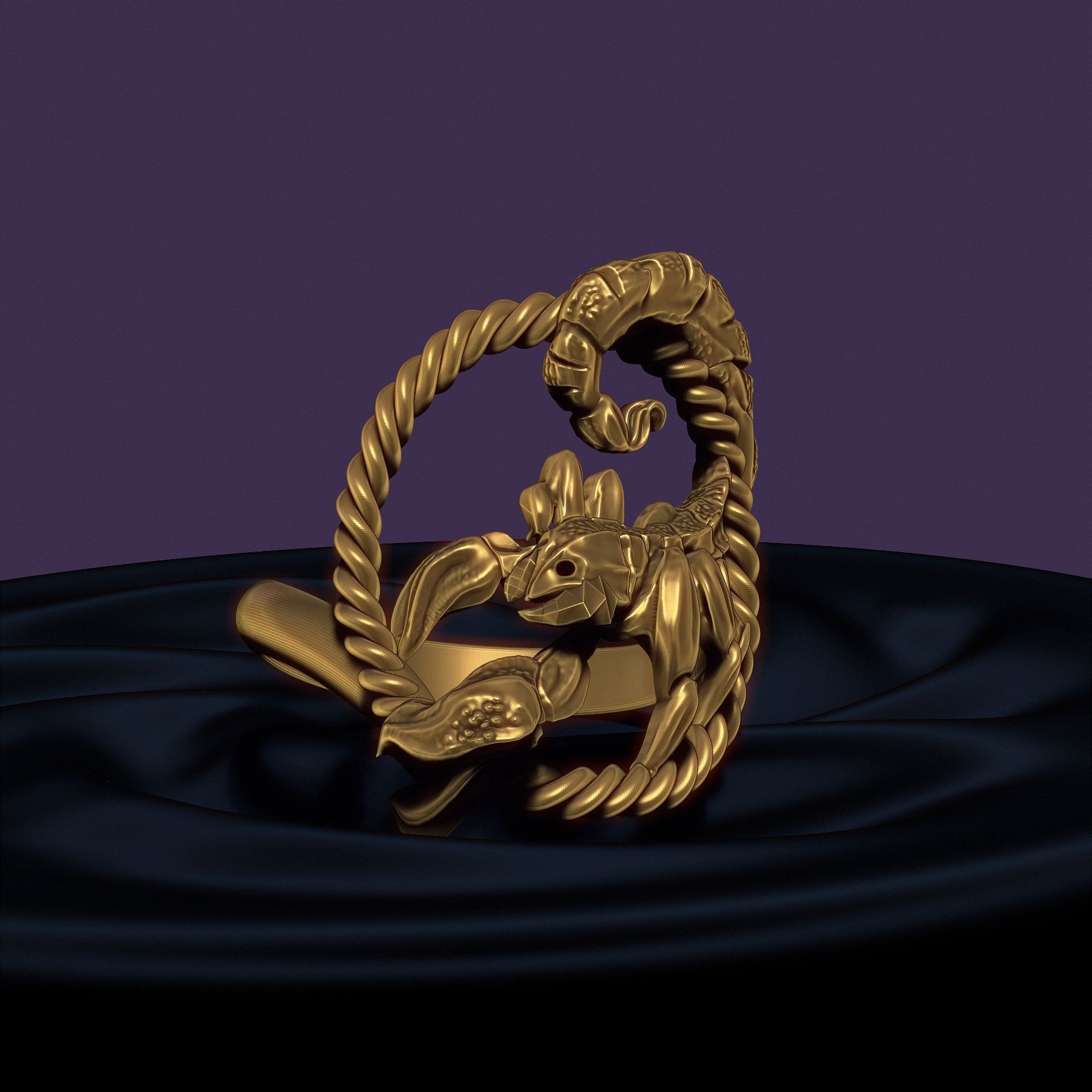 Scorpio ring 3D print model_24