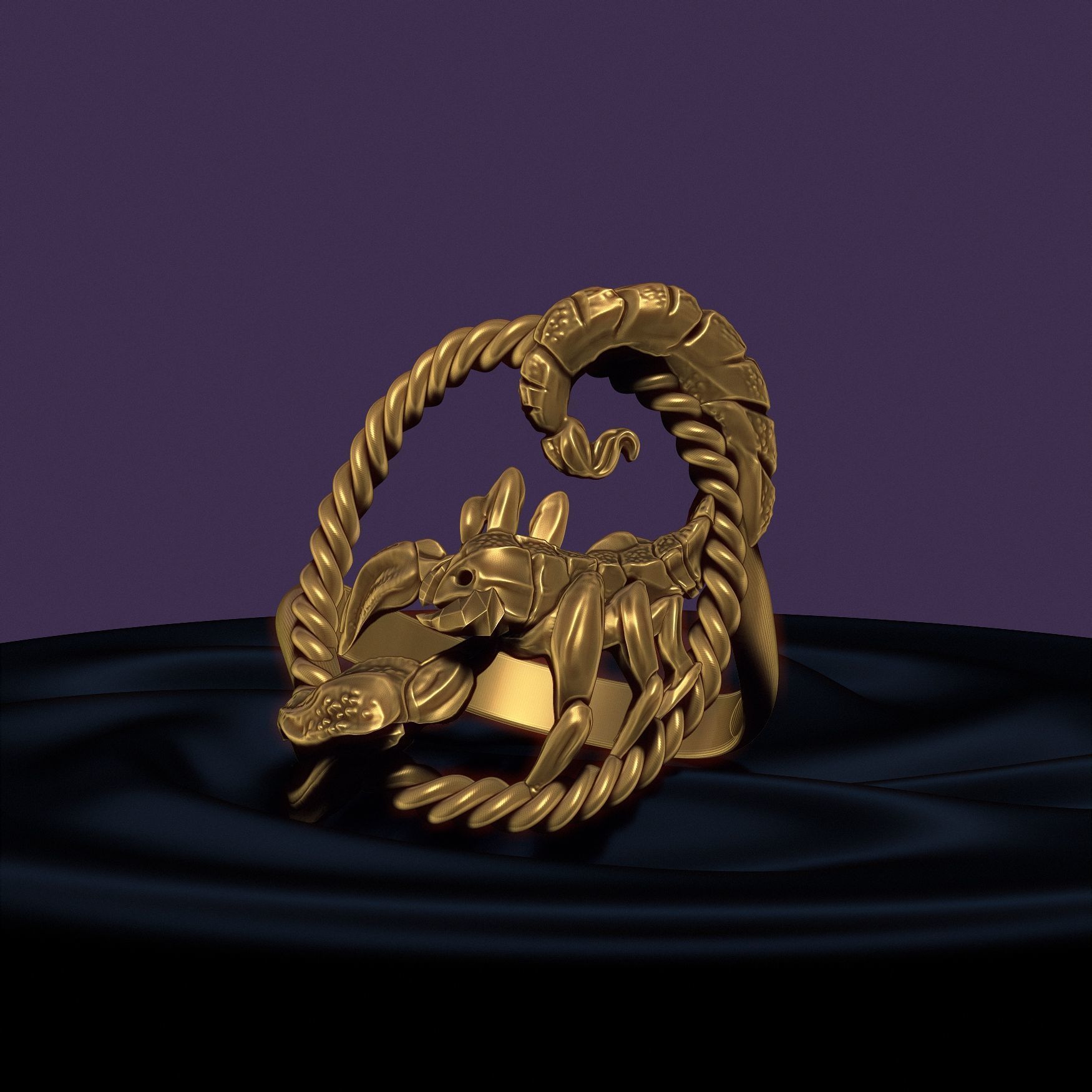 Scorpio ring 3D print model_23