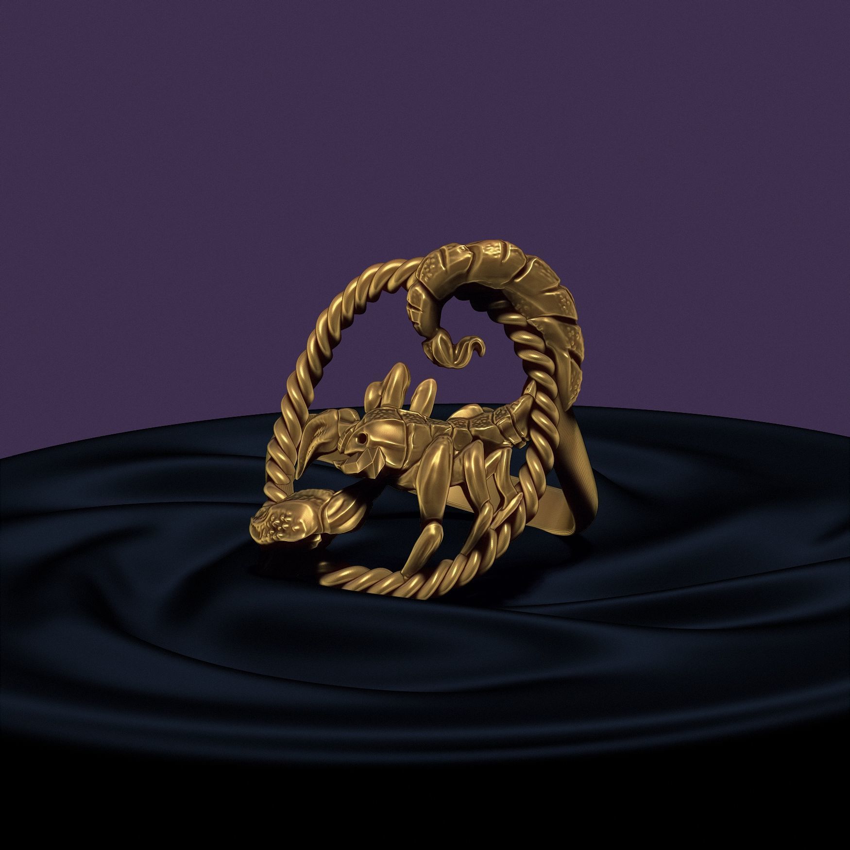 Scorpio ring 3D print model_22