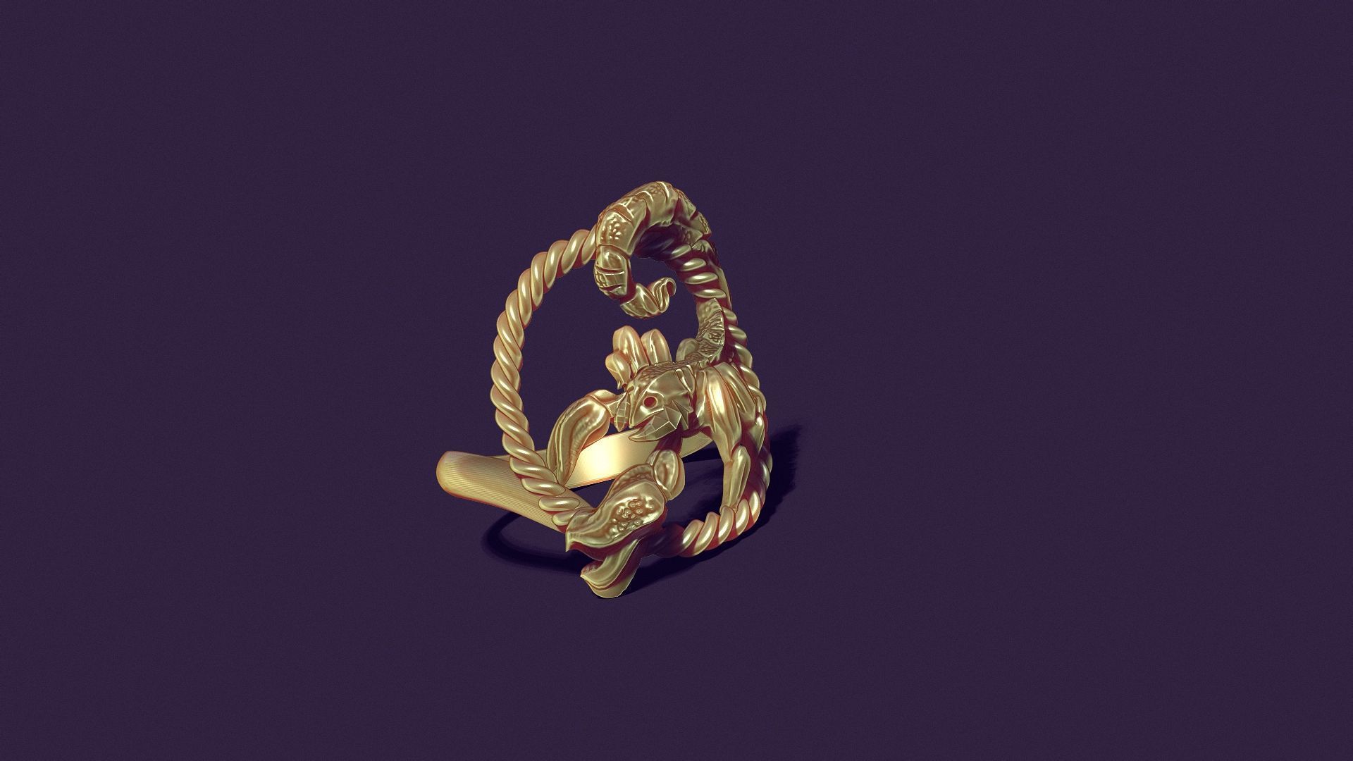 Scorpio ring 3D print model_30