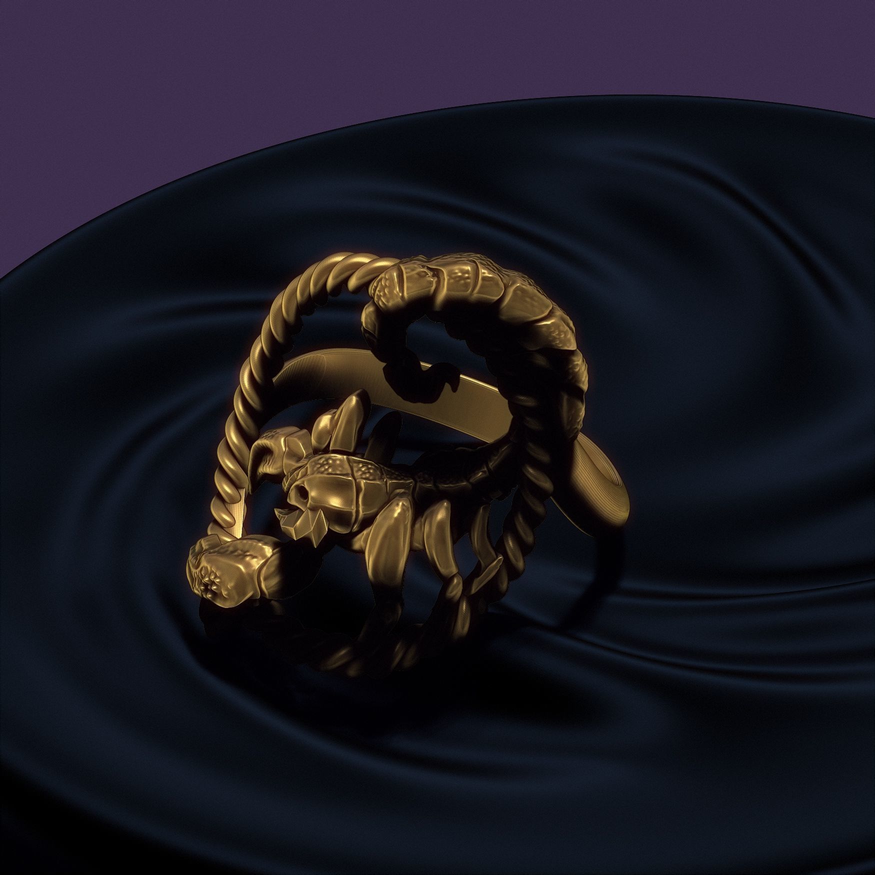 Scorpio ring 3D print model_25