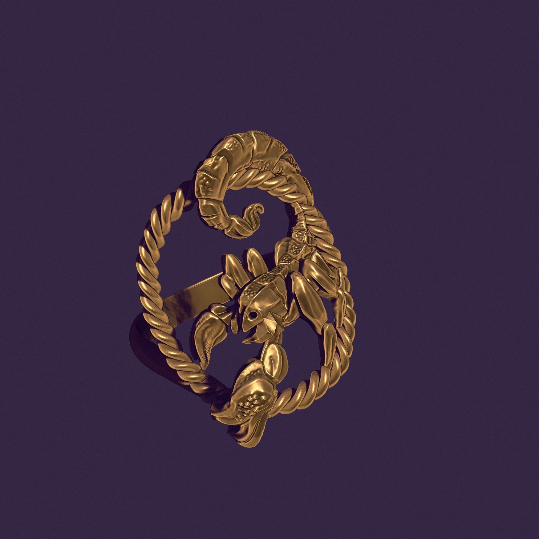 Scorpio ring 3D print model_10