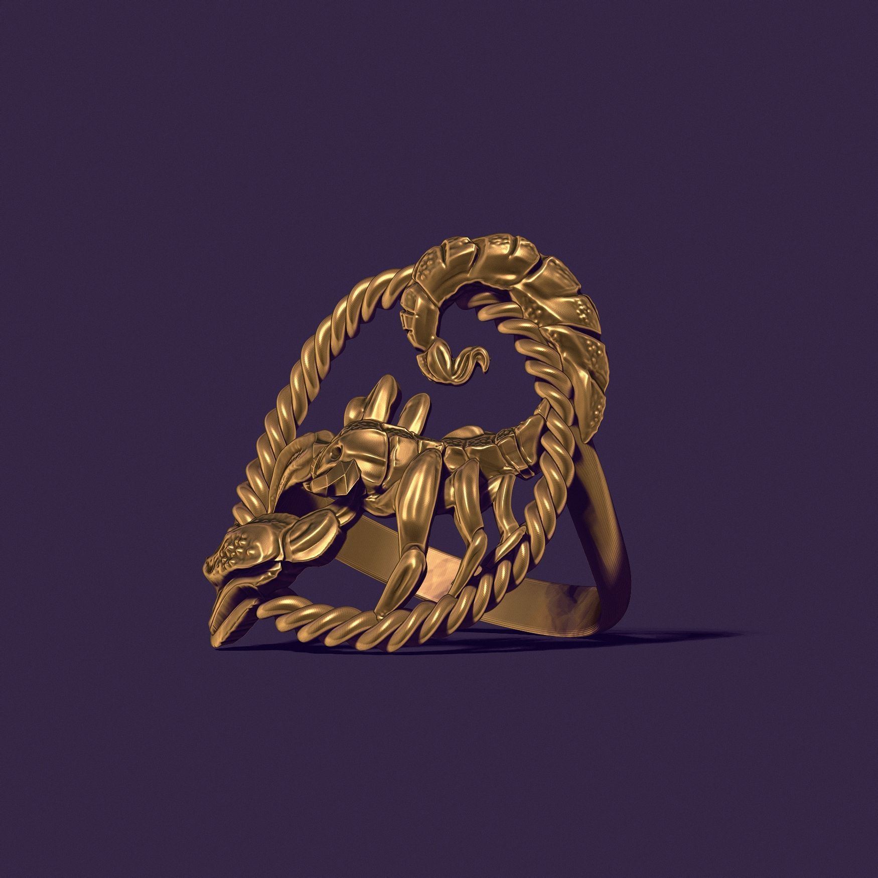 Scorpio ring 3D print model_4