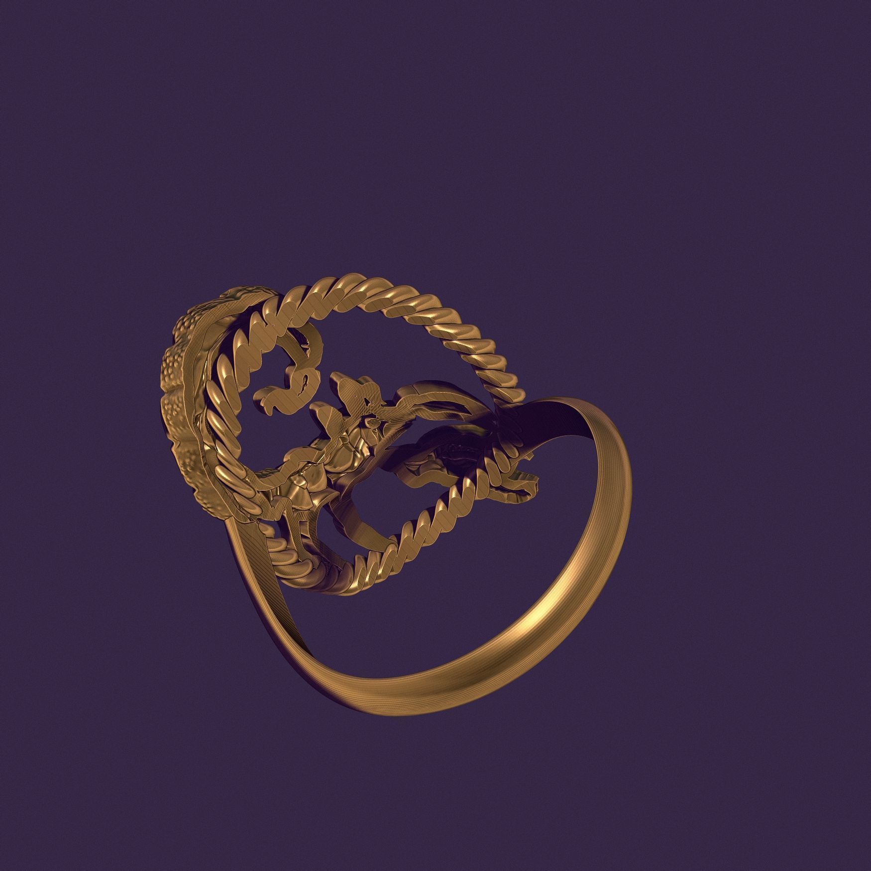 Scorpio ring 3D print model_12
