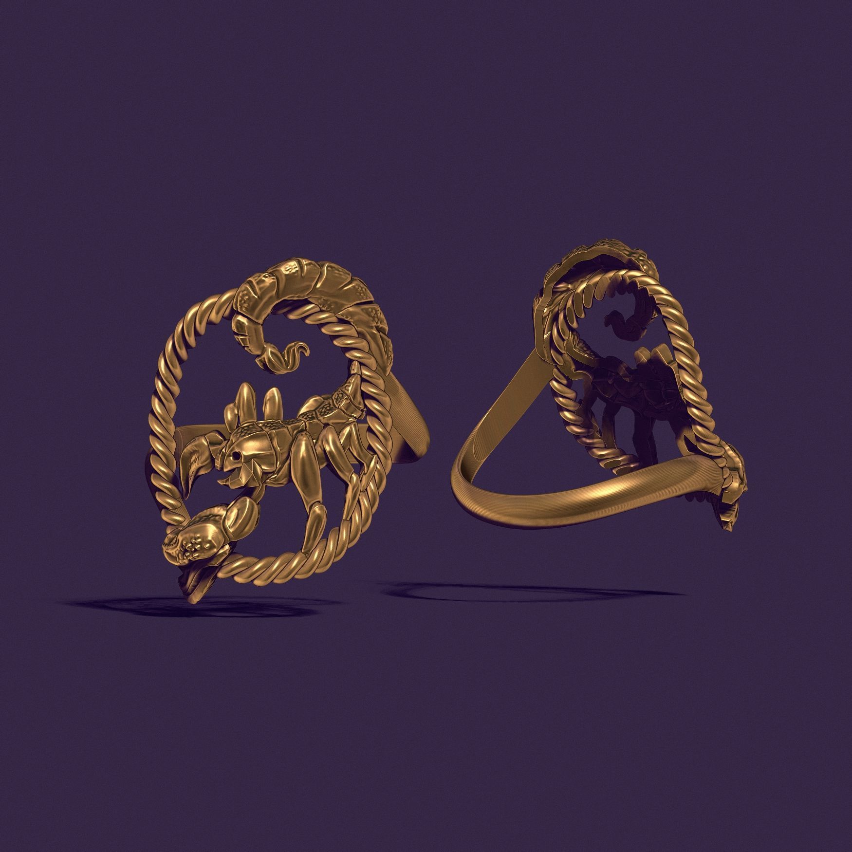 Scorpio ring 3D print model_5