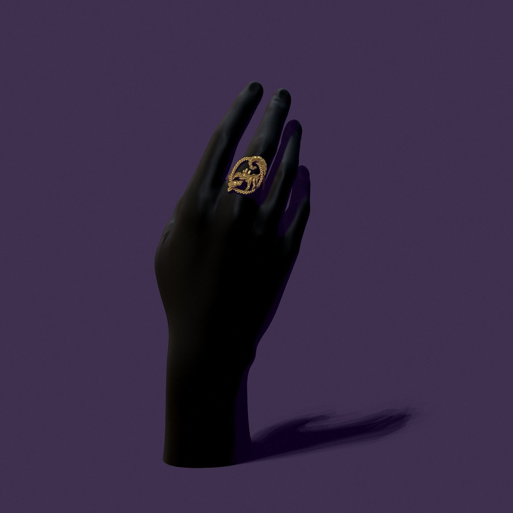 Scorpio ring 3D print model_13