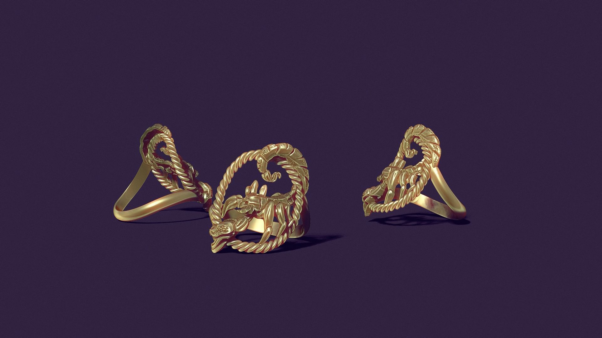 Scorpio ring 3D print model_28