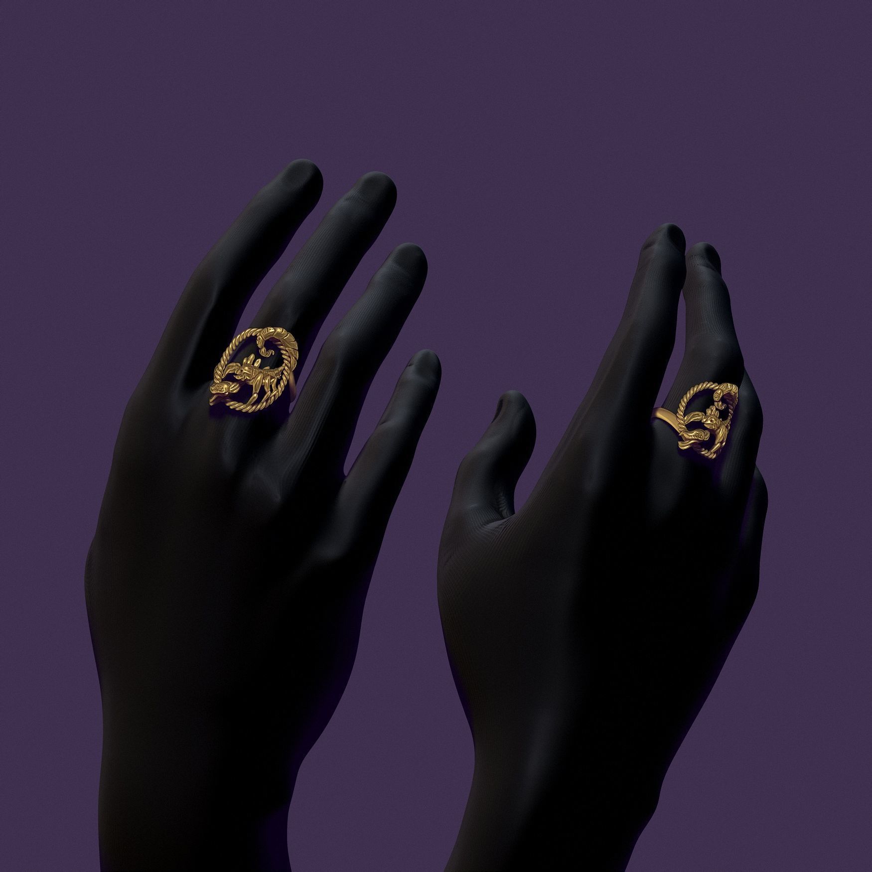Scorpio ring 3D print model_19