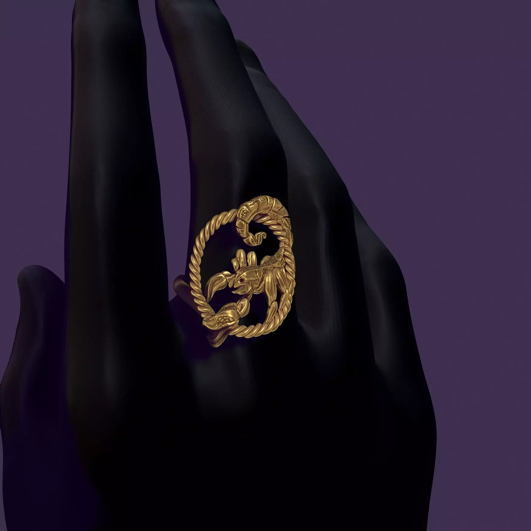 Scorpio ring 3D print model_0