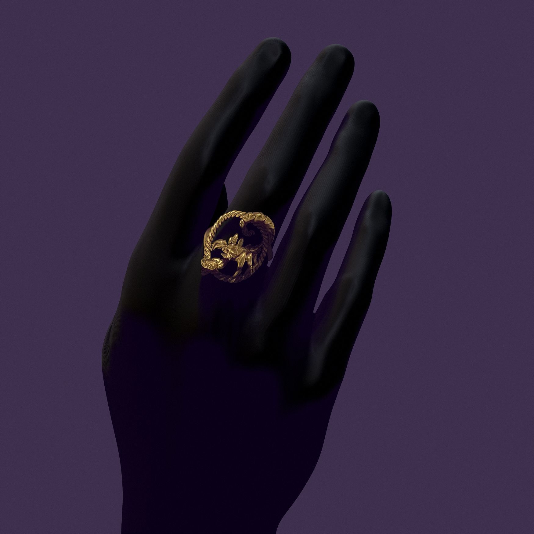 Scorpio ring 3D print model_17