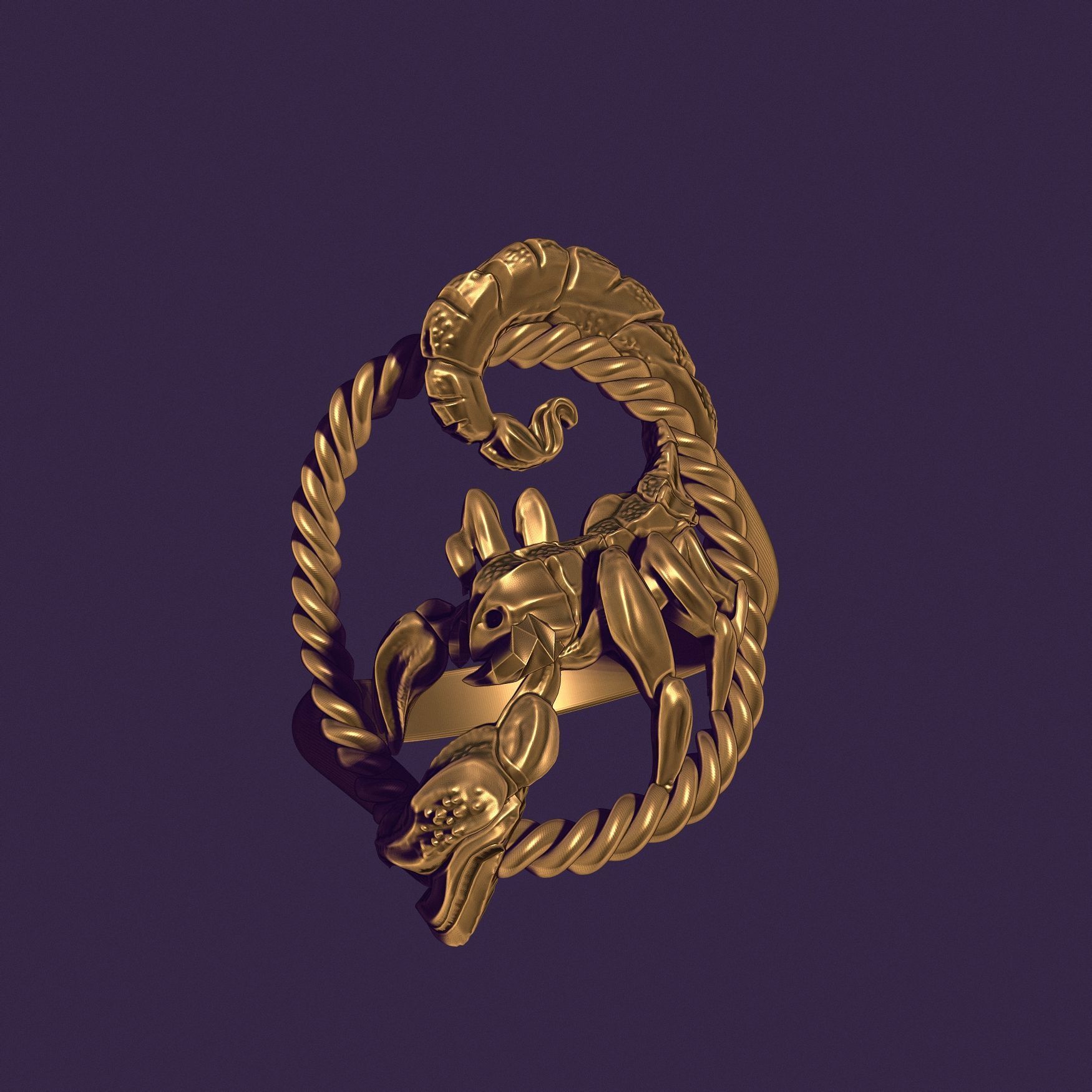 Scorpio ring 3D print model_9