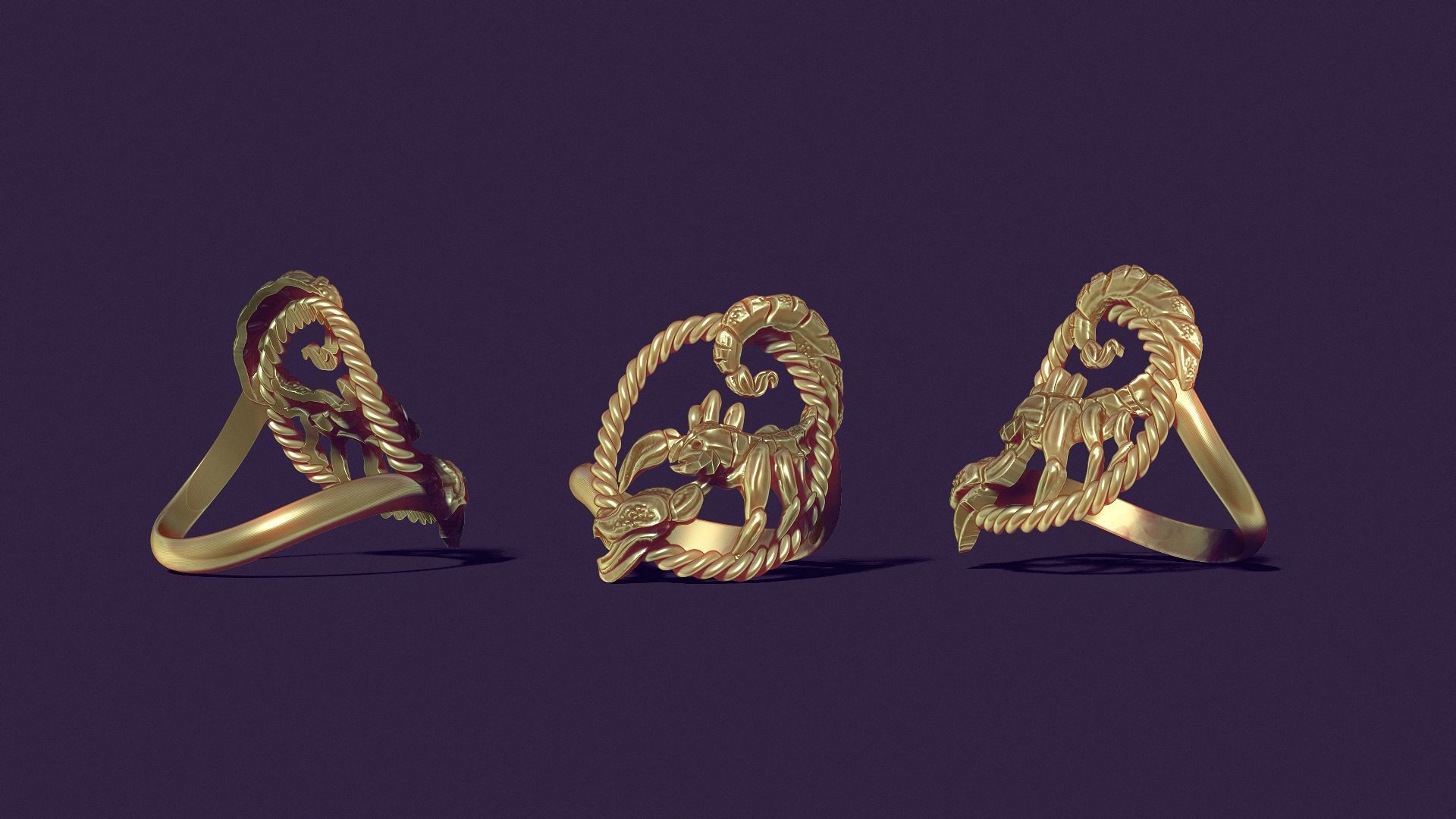 Scorpio ring 3D print model_27
