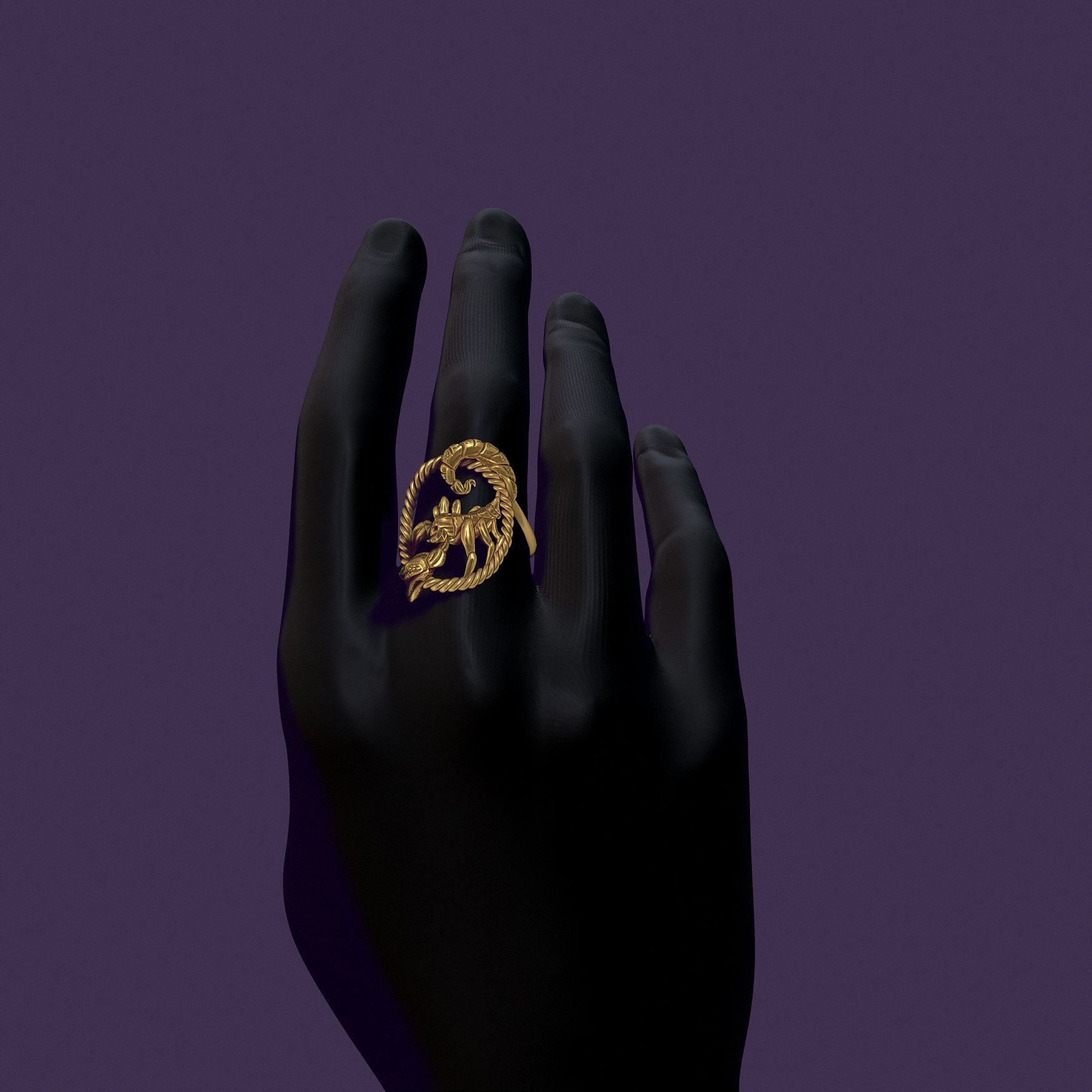 Scorpio ring 3D print model_11