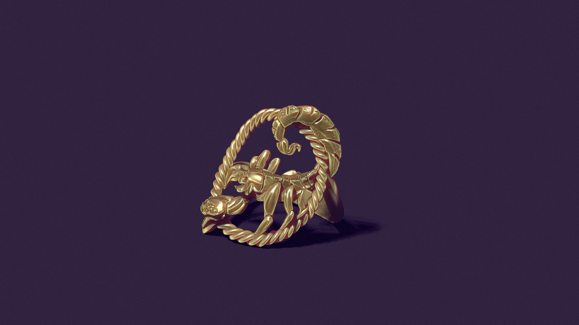 Scorpio ring 3D print model_31