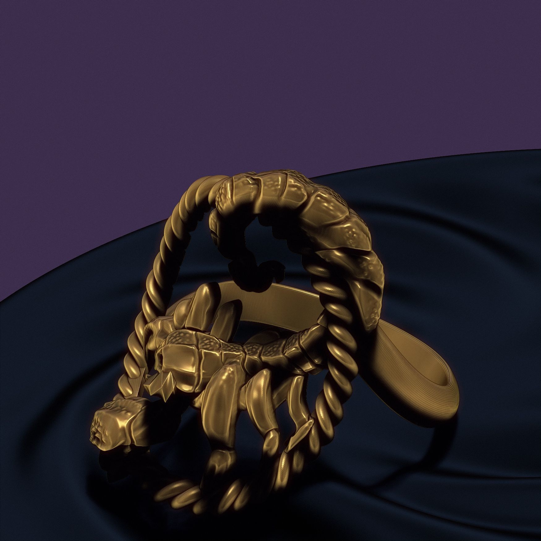 Scorpio ring 3D print model_26