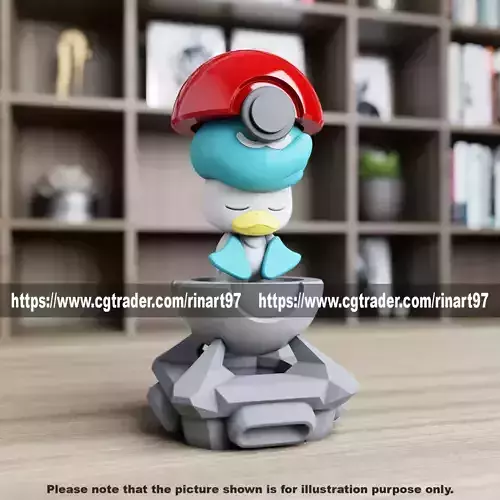 Quaxly in the pokeball from Pokemon