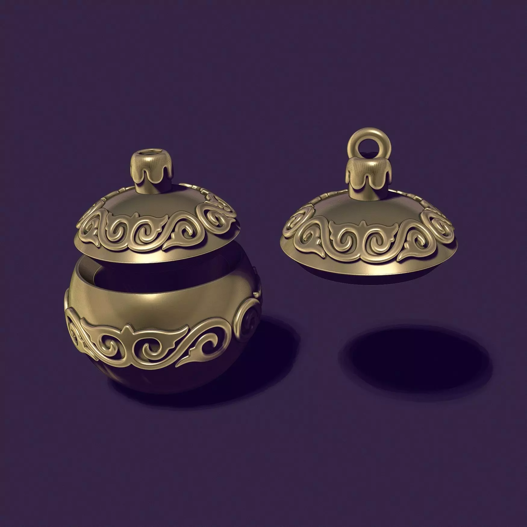 Christmas tree ball casting model 3D print model_0