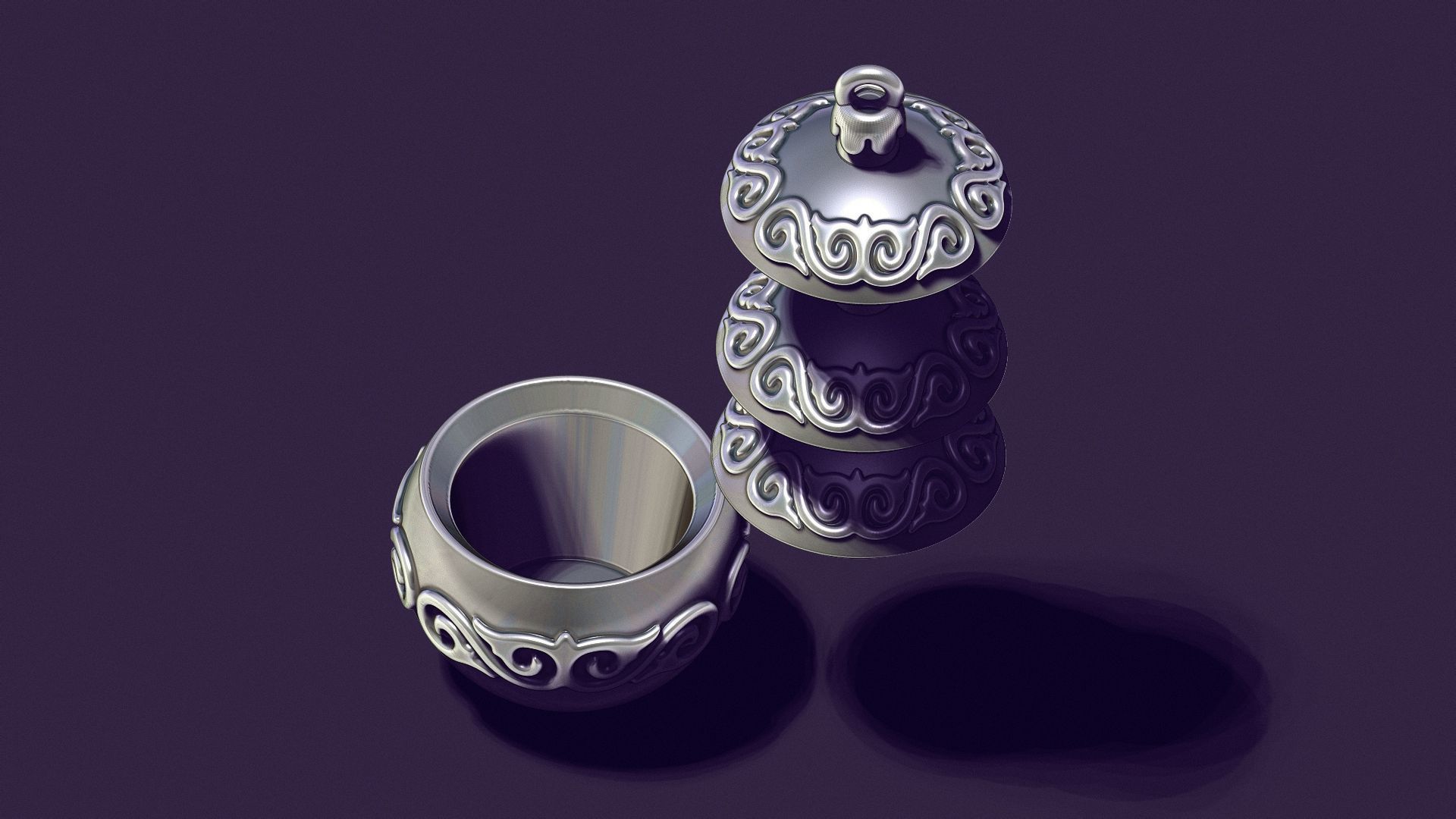 Christmas tree ball casting model 3D print model_5