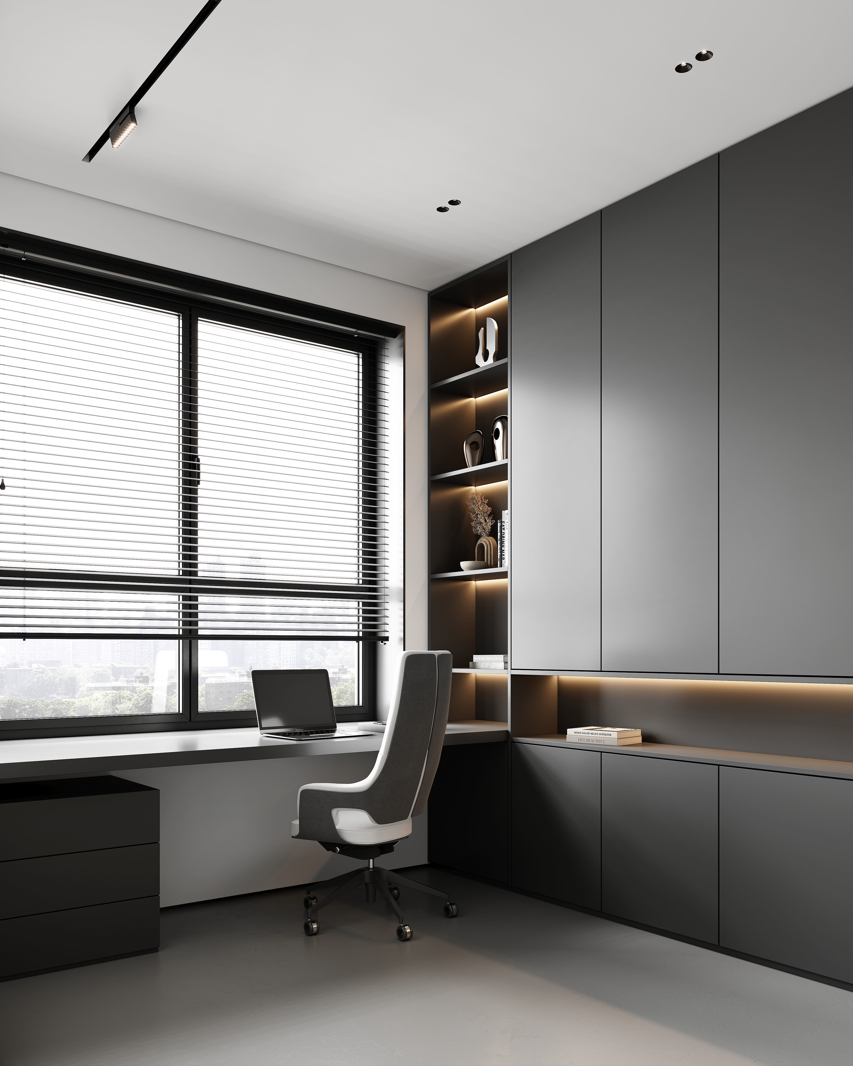 AR-22081 Gray House - Workingroom 3D Scene 3D model_2