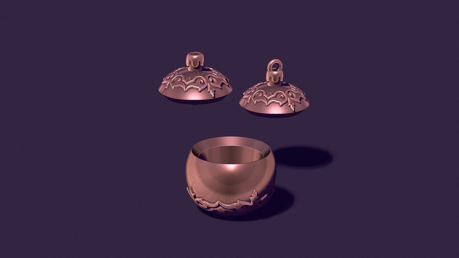 Christmas tree ball casting model 3D print model_6