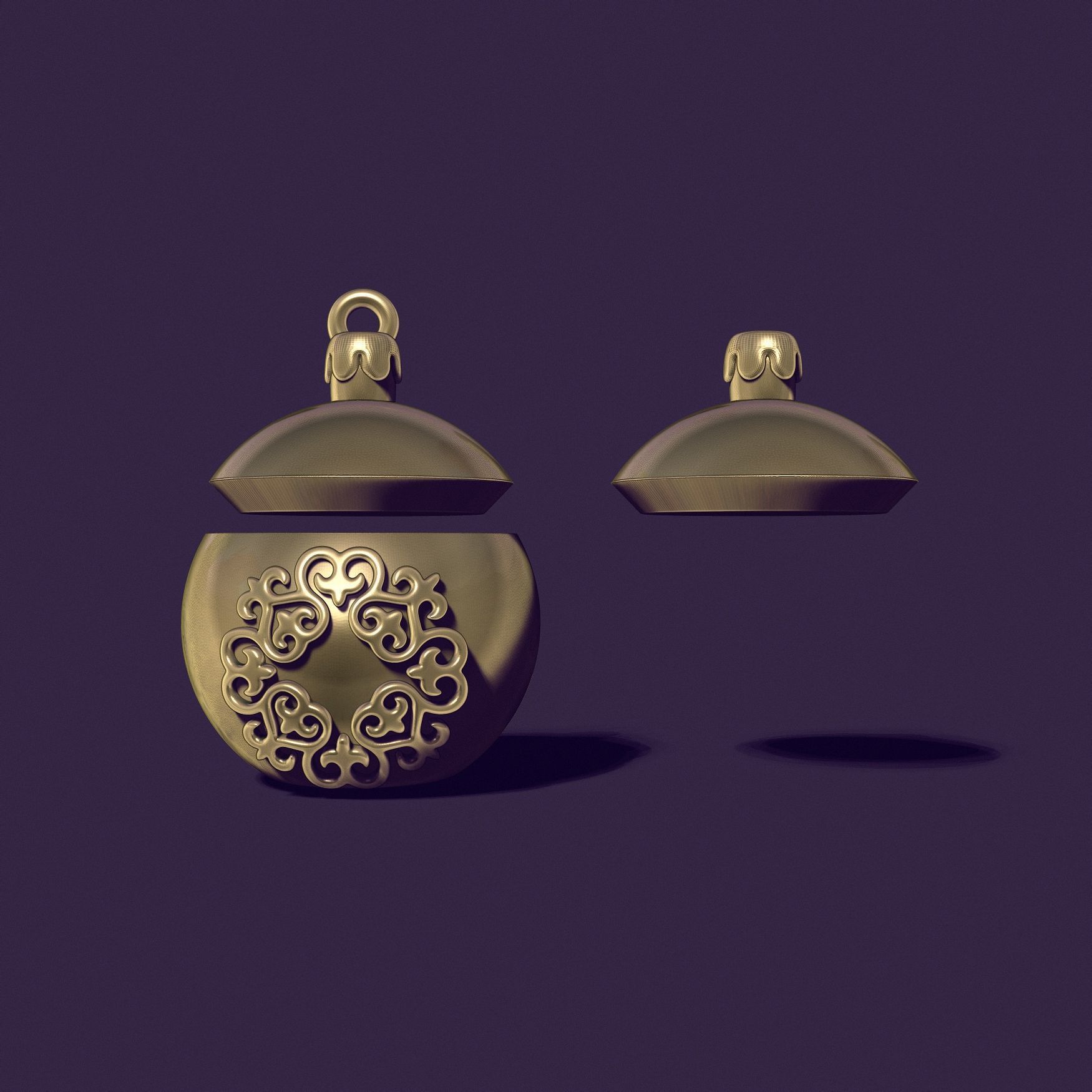 Christmas tree ball casting model 3D print model_3